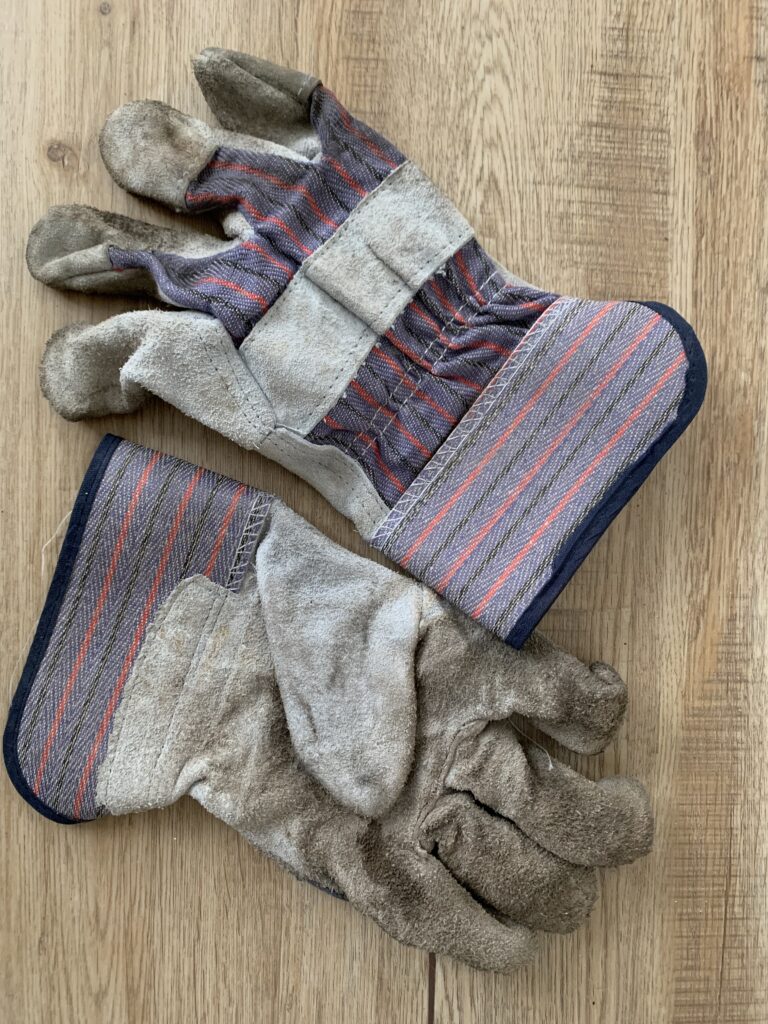 leather gardening work gloves